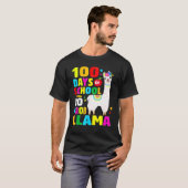 100 Days Of School No Problem Llama Girl 100th Day Tシャツ (正面フル)