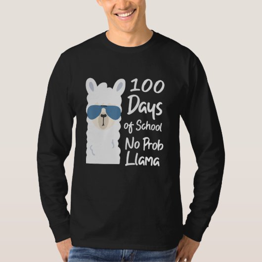 100 days of school no probliama  teacher no probli tシャツ (正面)