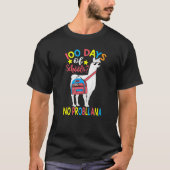 100 Days of School No Probllama Llama 100th Day Of Tシャツ (正面)