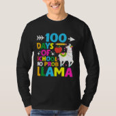 100 Days of School No Probllama Llama 100th Day Tシャツ (正面)