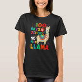 100 Days of School No Probllama Llama 100th Day Te Tシャツ (正面)