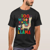 100 Days of School No Probllama Llama 100th Day Te Tシャツ (正面)