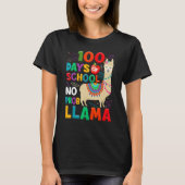 100 Days of School No Probllama Llama 100th Day Te Tシャツ (正面)