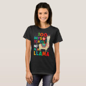 100 Days of School No Probllama Llama 100th Day Te Tシャツ (正面フル)