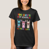 100 Days Of School No Probllama Llama Happy 100th Tシャツ (正面)