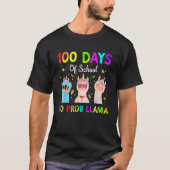 100 Days Of School No Probllama Llama Happy 100th  Tシャツ (正面)
