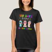100 Days Of School No Probllama Llama Happy 100th Tシャツ (正面)