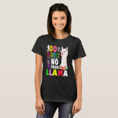 100 Days of School No Probllama Llama Teachers Stu Tシャツ (正面フル)