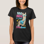 100 Days Of School No Probllama Shirt Teacher Stud Tシャツ (正面)