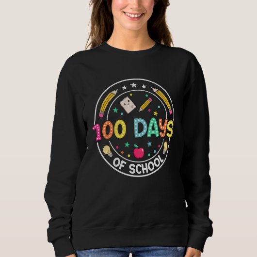 100 Days of School Pencil 100th Day of School Boys スウェットシャツ (正面)