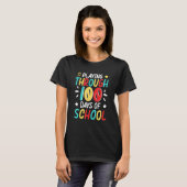 100 Days Of School Playing Music Teacher Cool Stud Tシャツ (正面フル)