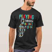 100 Days Of School Playing Music Teacher Cool Stud Tシャツ (正面)