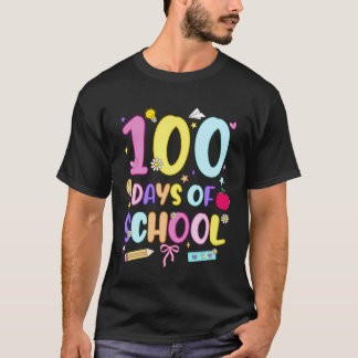 100 Days of School Preppy 100th Day of School Girl Tシャツ