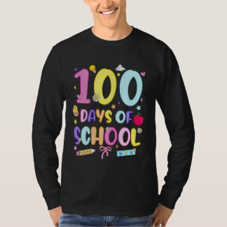 100 Days of School Preppy 100th Day of School Girl Tシャツ