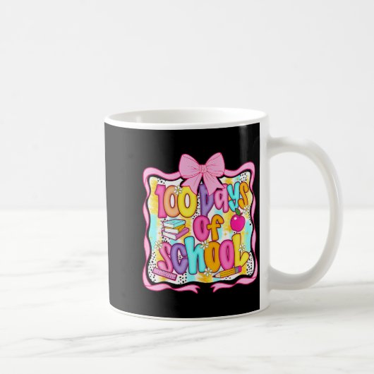 100 Days Of School Preppy 100th Day Of School Teac コーヒーマグカップ (右)