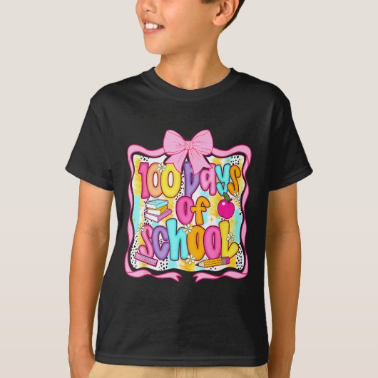 100 Days Of School Preppy 100th Day Of School Teac Tシャツ (正面)