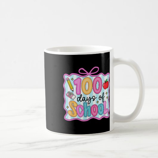 100 Days Of School Preppy Coquette Bow 100th Day T コーヒーマグカップ (右)