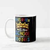 100 Days Of School Queen Crown Teacher Cool Studen コーヒーマグカップ (左)