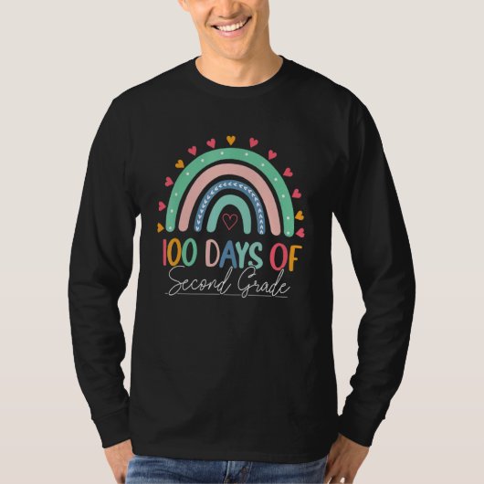 100 Days Of School Rainbow 100th Day Of Second Gra Tシャツ (正面)
