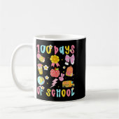 100 Days Of School Rainbow Bow Book Teacher Girl W コーヒーマグカップ (左)