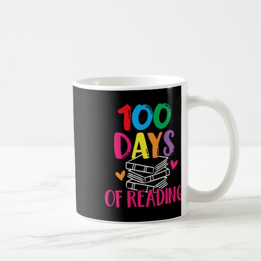 100 Days Of School Reading English Teacher Books S コーヒーマグカップ (右)