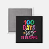100 Days Of School Reading English Teacher Books S マグネット (正面/裏面)