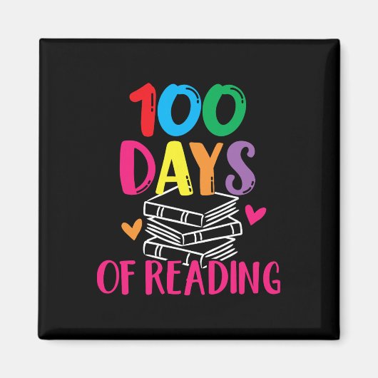 100 Days Of School Reading English Teacher Books S マグネット (正面)