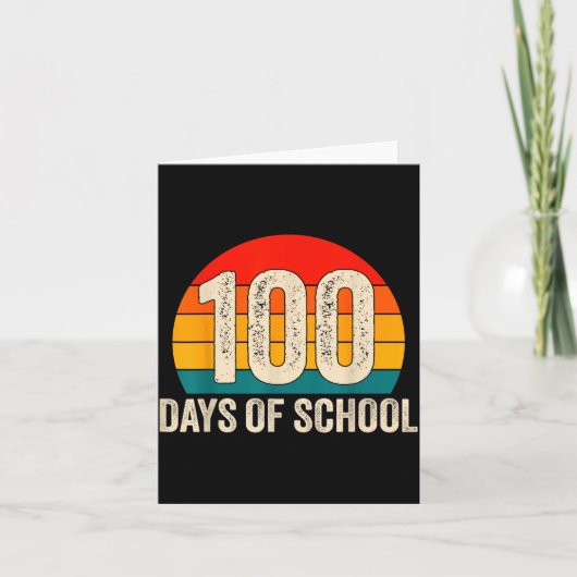 100 Days Of School Retro Teachers Boys 100th Day O カード (正面)