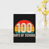 100 Days Of School Retro Teachers Boys 100th Day O カード (黄色い花)