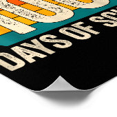 100 Days Of School Retro Teachers Boys 100th Day O ポスター (角)