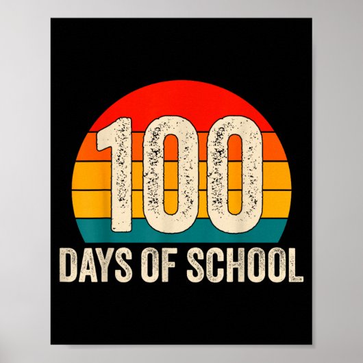 100 Days Of School Retro Teachers Boys 100th Day O ポスター (正面)