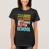 100 Days Of School Seconds Minutes Hours 100th Day Tシャツ (正面)