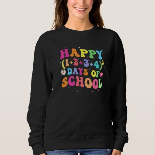 100 Days Of School Shirt Math Equation Middle Scho スウェットシャツ (正面)