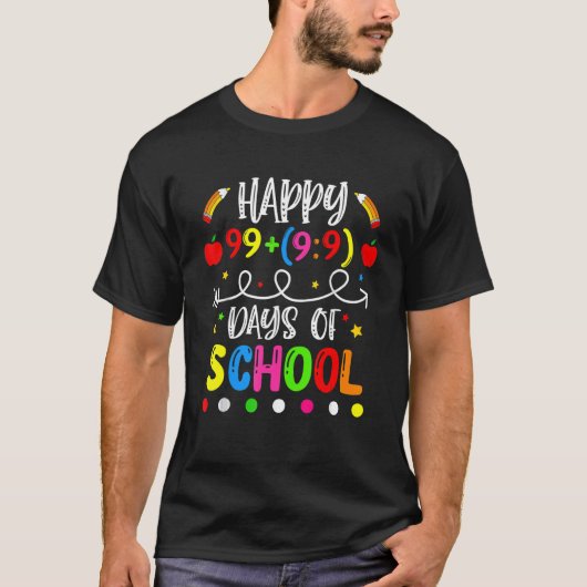 100 Days Of School Shirt Math Equation Teacher Stu Tシャツ (正面)