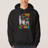 100 Days Of School Shirt No Probllama Llama 100th  パーカ (正面)