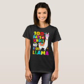 100 Days Of School Shirt No Probllama Llama 100th  Tシャツ (正面フル)