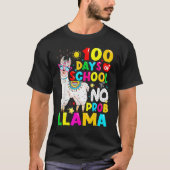 100 Days Of School Shirt No Probllama Llama 100th  Tシャツ (正面)