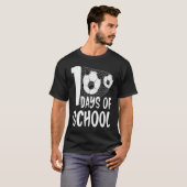 100 Days Of School soccer 100th Day Football For B Tシャツ (正面フル)