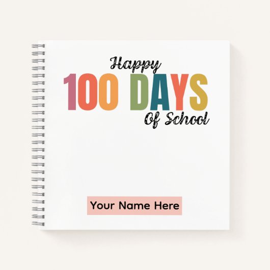 100 Days Of School Spiral Notebook ノートブック (正面)