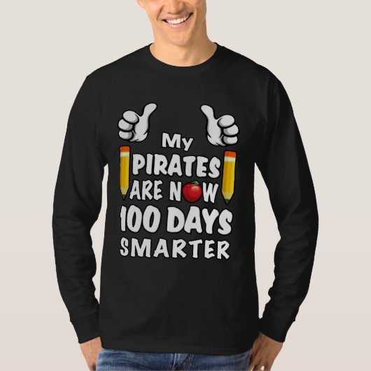 100 Days Of School Spirit Mascot  For Pirates Teac Tシャツ (正面)
