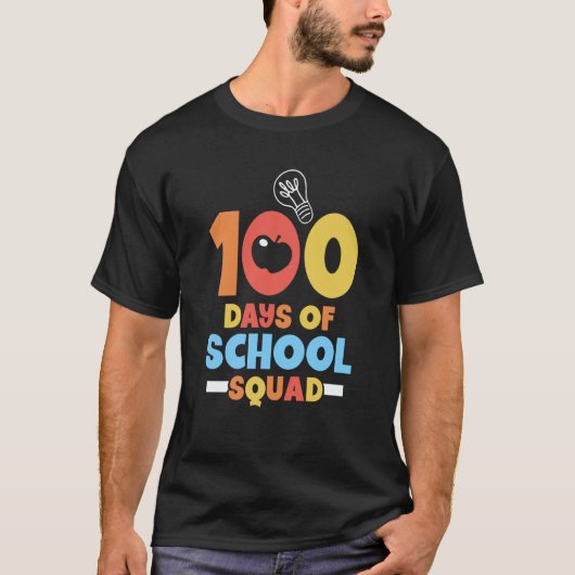 100 Days Of School Squad Cute Class Pupil Kids Tシャツ (正面)