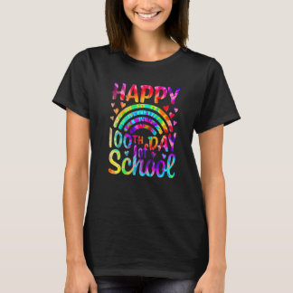 100 Days Of School Teacher And Student Rainbow Tie Tシャツ