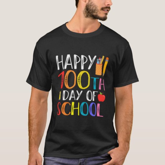100 Days Of School Teacher And Student Tシャツ (正面)