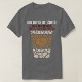 100 days of school teacher coffee 100th day of sch tシャツ (デザイン正面)