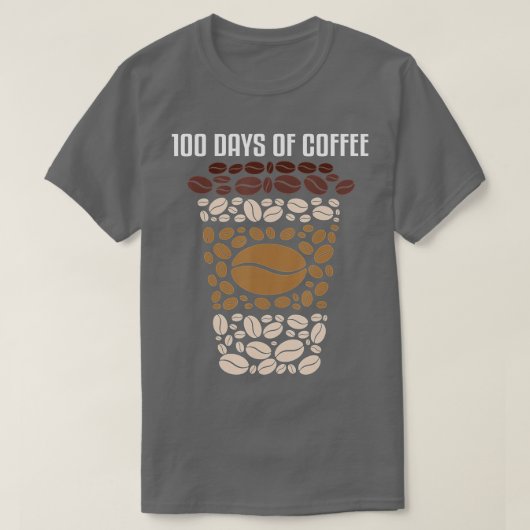 100 days of school teacher coffee 100th day of sch tシャツ (デザイン正面)
