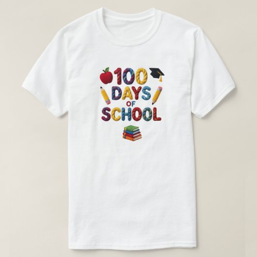 100 Days of School ,Teacher, Little Miss 100 days Tシャツ (デザイン正面)