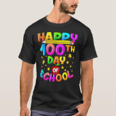 100 Days Of School Teacher Student Happy 100th Day Tシャツ (正面)