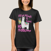 100 Days Of School Tees No Probllama Llama 100th D Tシャツ (正面)