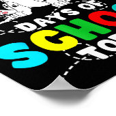 100 Days Of School Today Cute Dog Teacher Student  ポスター (角)