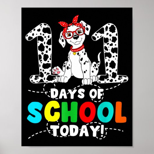 100 Days Of School Today Cute Dog Teacher Student  ポスター (正面)